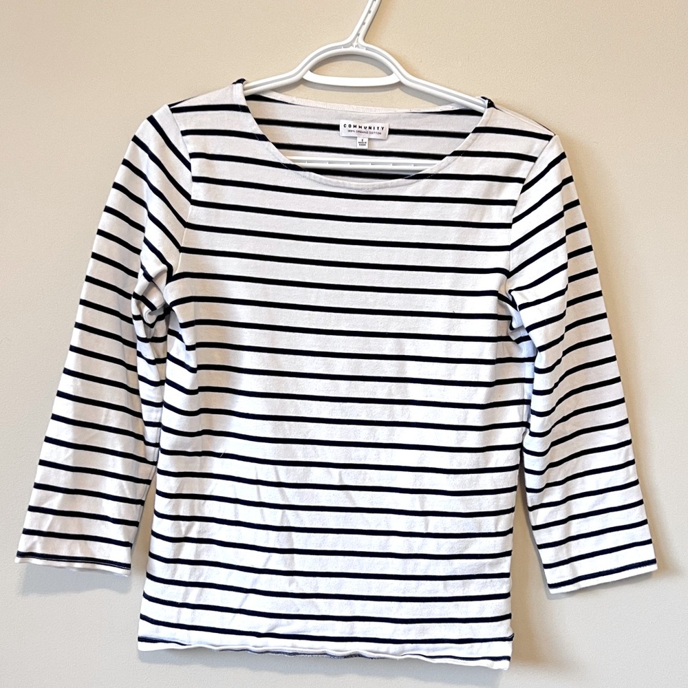 Aritzia Community Organic Cotton 3/4 Sleeve Top